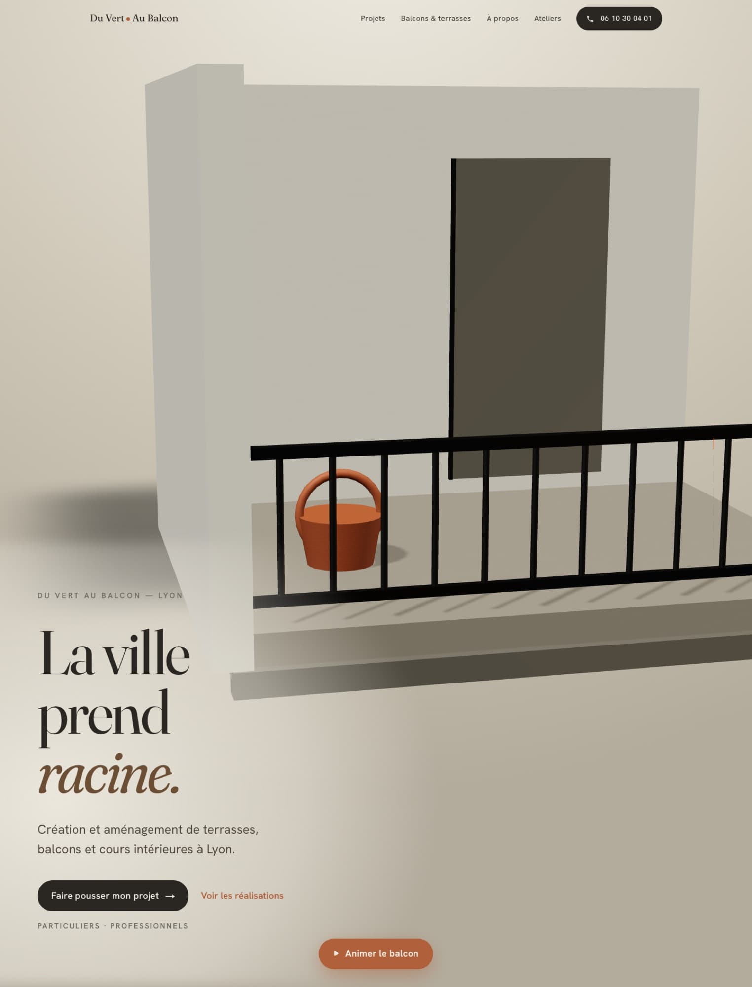Du Vert au Balcon — Landing page · Diseño de balcones