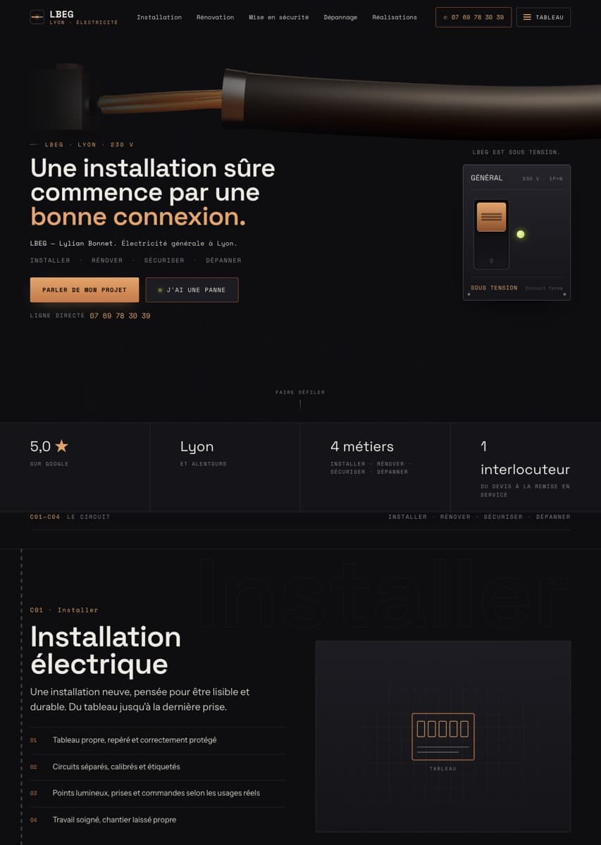 LBEG — Web corporativa · Electricista